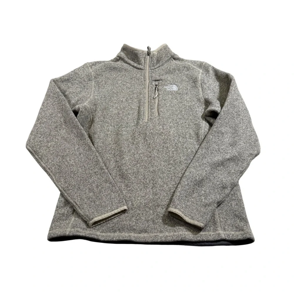 The North Face Gordon Lyons 1/4 Zip Fleece‎ L Gray Beige Gorpcore Sweater Winter